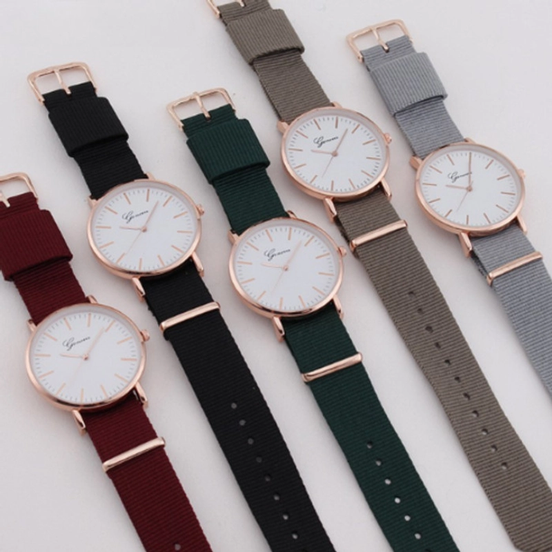 Product image KAHASIL - Jam Tangan Wanita Pria Analog Quartz Tali Nilon Canvas Bulat KHJMT02 all variant ABU